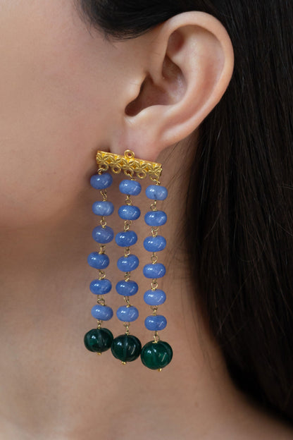 Natural Stone Studded Earrings 
