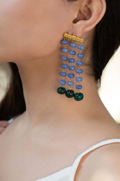 Natural Stone Studded Earrings 