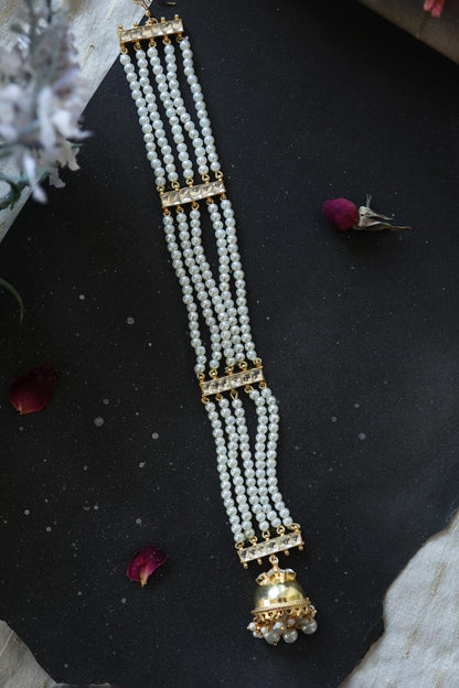 Kundan & Pearl Embellished Braid Pin 