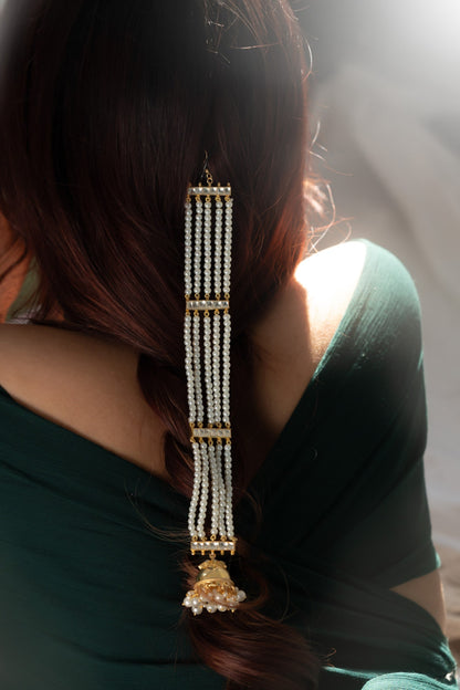 Kundan & Pearl Embellished Braid Pin 