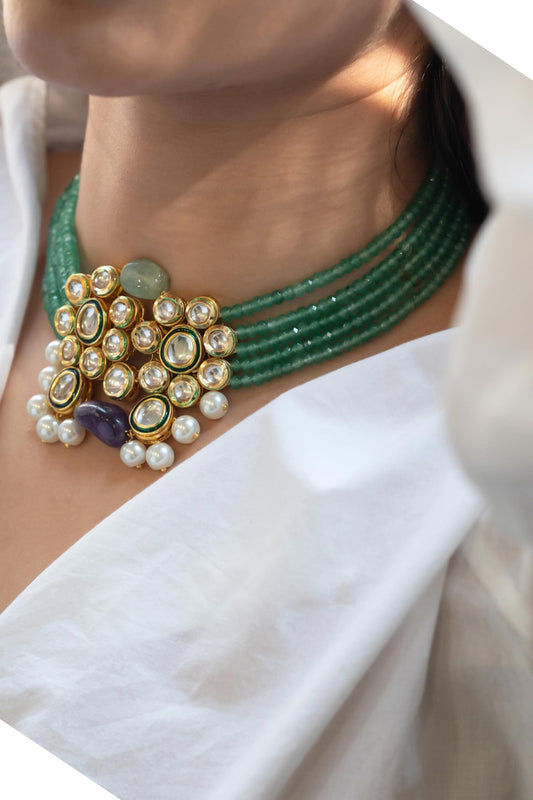 Kundan Embellished Pendant Necklace 