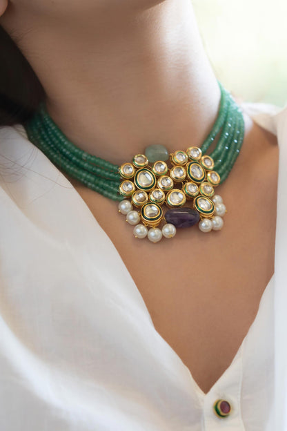 Kundan Embellished Pendant Necklace 