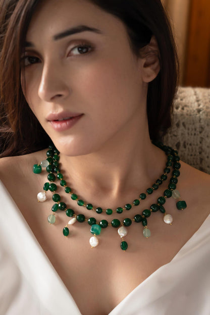 Baroque Pearl Embellished Layered Necklace 