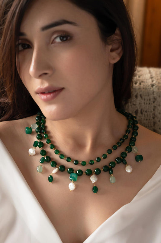Baroque Pearl Embellished Layered Necklace 