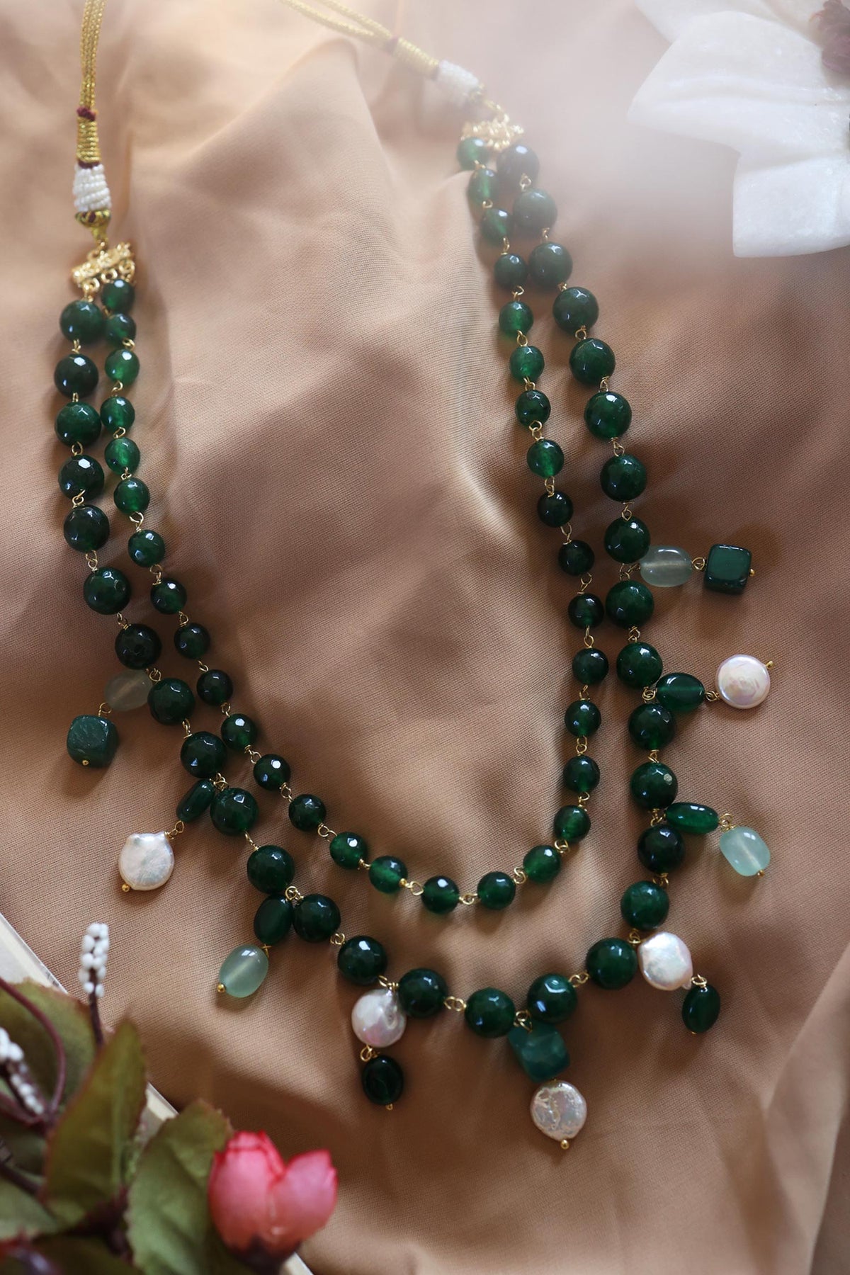 Baroque Pearl Embellished Layered Necklace 