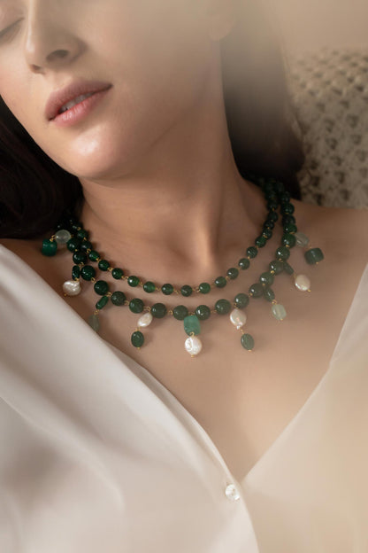 Baroque Pearl Embellished Layered Necklace 