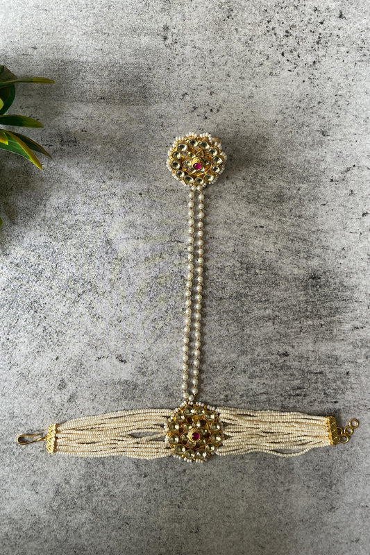 Kundan Studded Hand Harness- Single Pc 