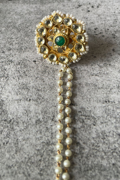 Floral Kundan Studded Hand Harness- Single Pc 