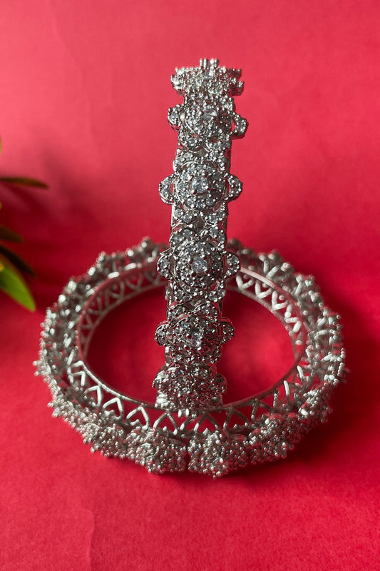 Zircon Embellished Bangles- Set of 2 