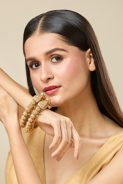 Jadau Embellished 2 Pcs Bangles 