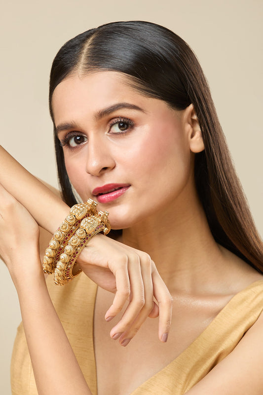 Jadau Embellished 2 Pcs Bangles 