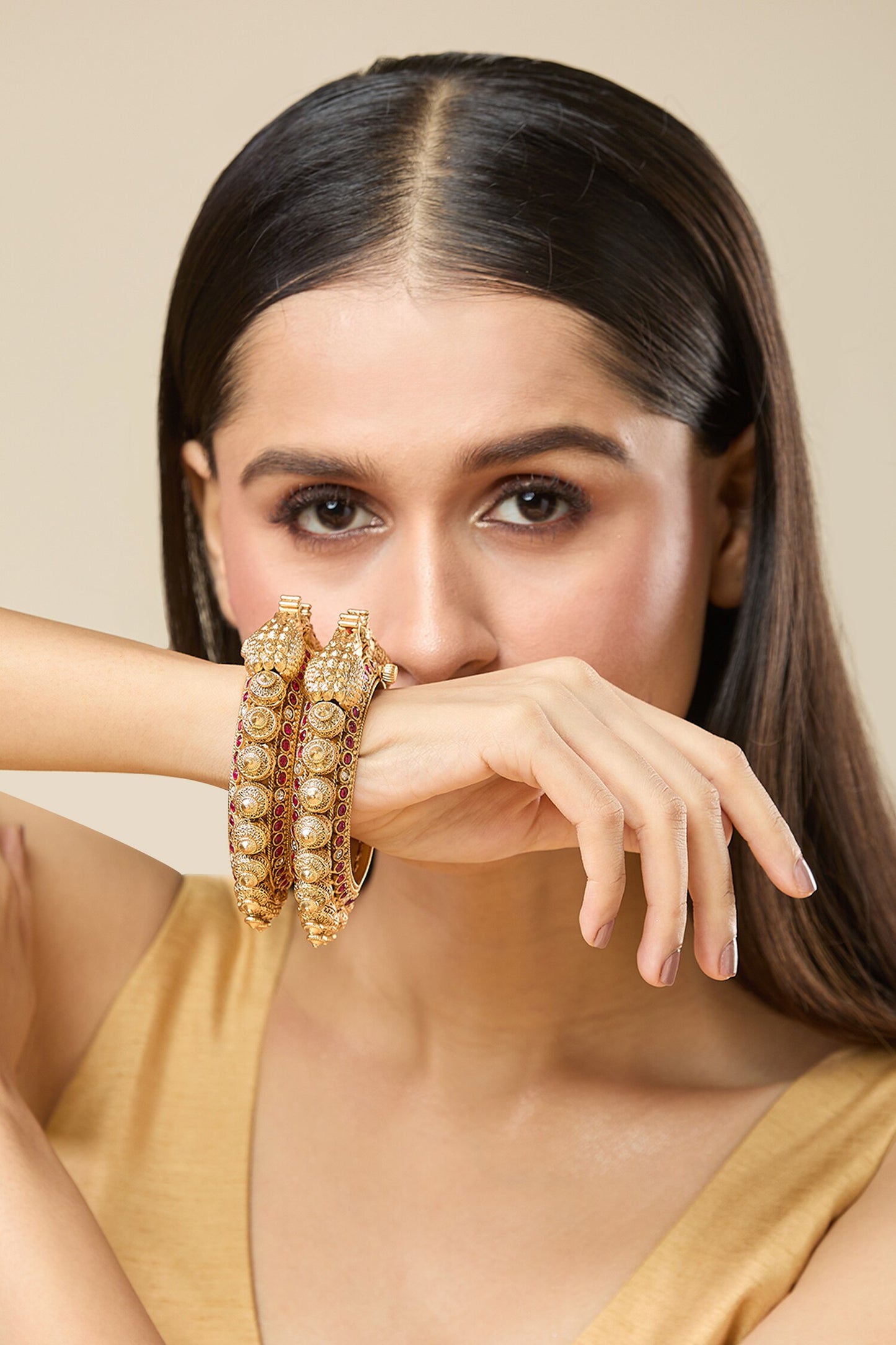 Jadau Embellished 2 Pcs Bangles 