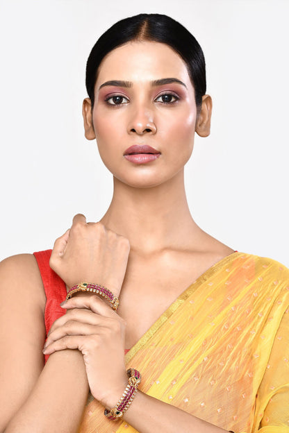 Stone Studded Bangles - Set of 2 