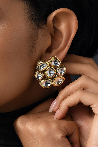 Kundan Embellished Floral Studs 