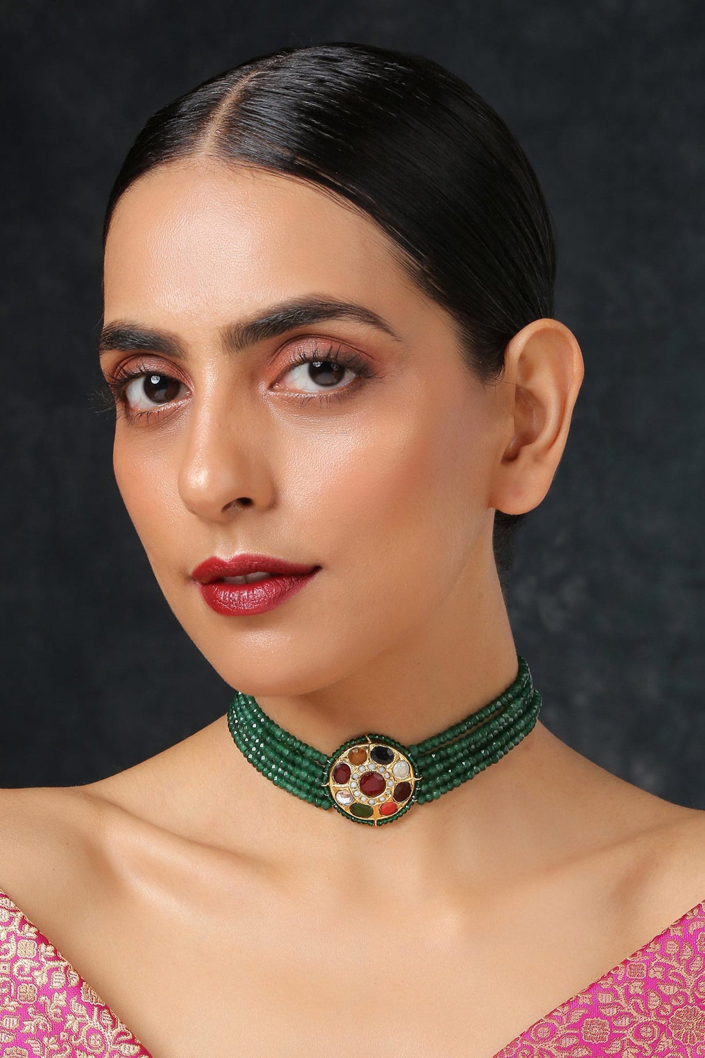 Navratan Stone Embellished Choker 