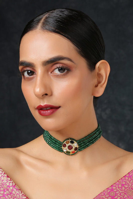 Navratan Stone Embellished Choker 
