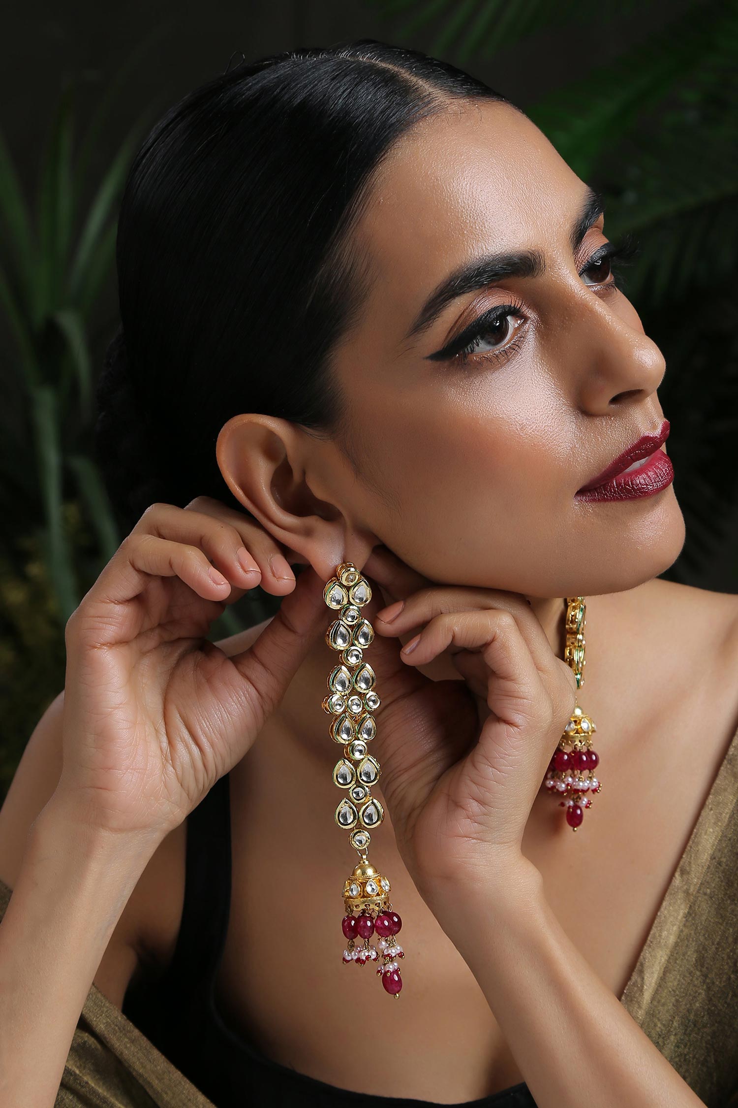 Kundan Embellished Danglers 