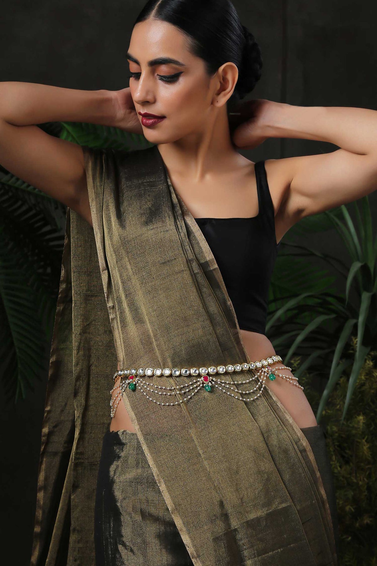 Kundan & Pearl Gold Kamarbandh 