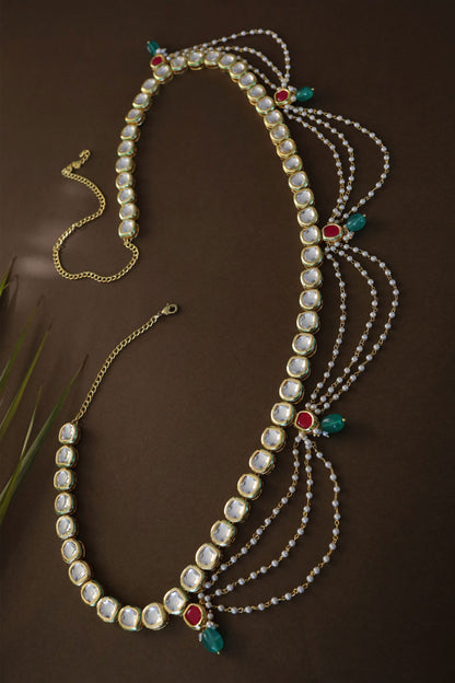 Kundan & Pearl Gold Kamarbandh 