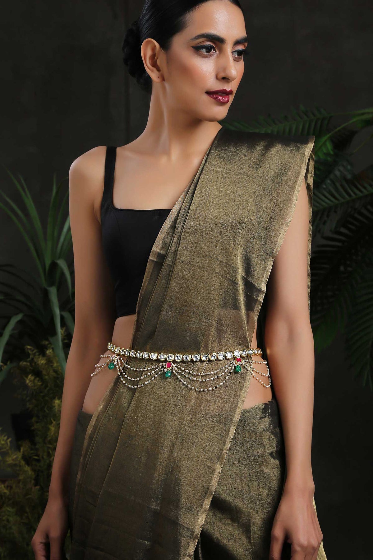 Kundan & Pearl Gold Kamarbandh 