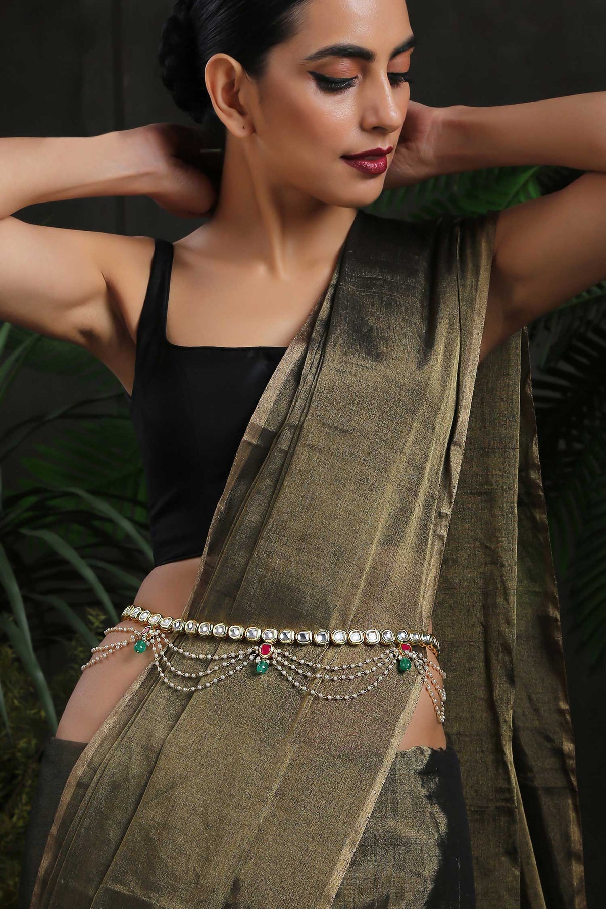 Kundan & Pearl Gold Kamarbandh 