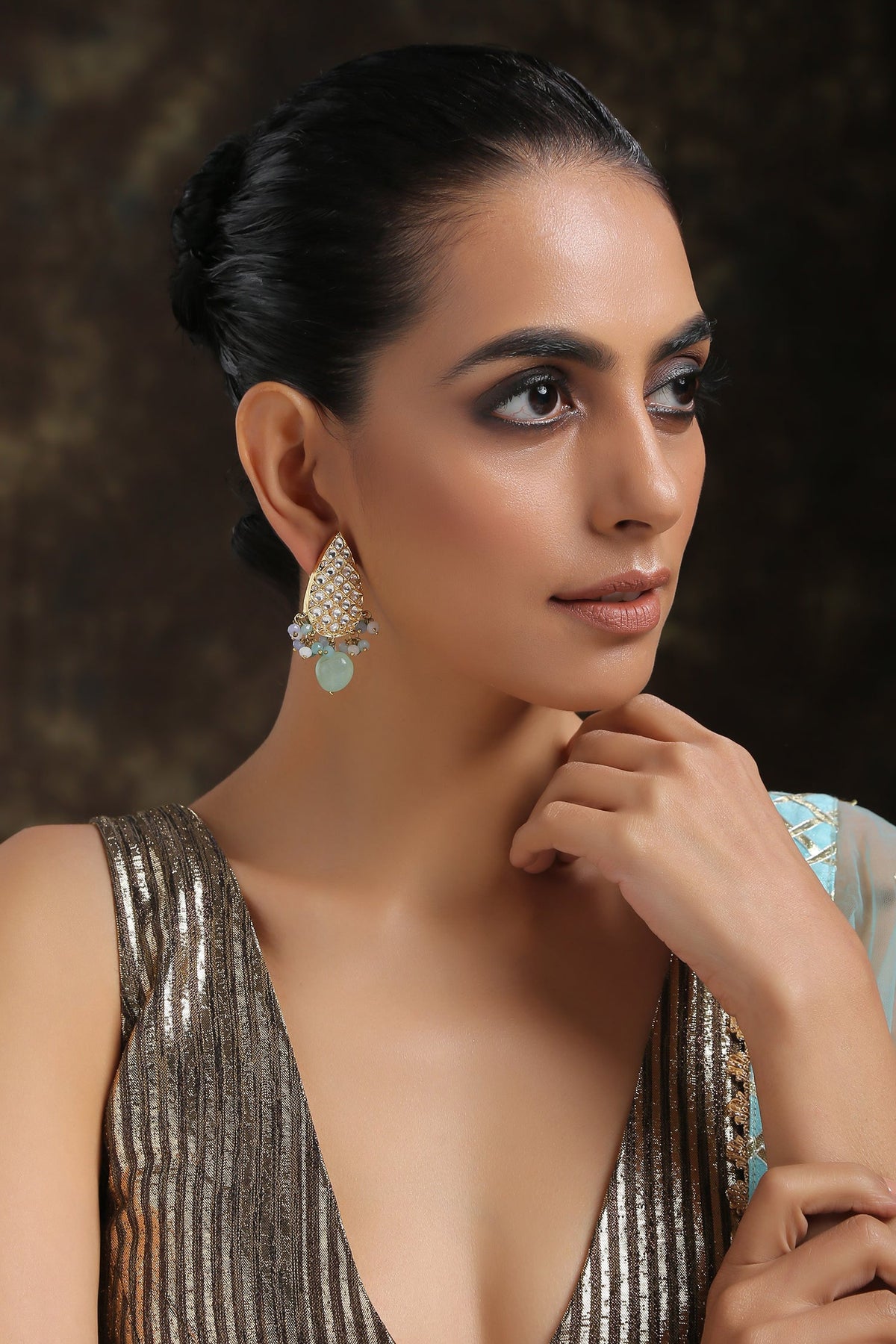 Parweena Polki Embellished Earrings 