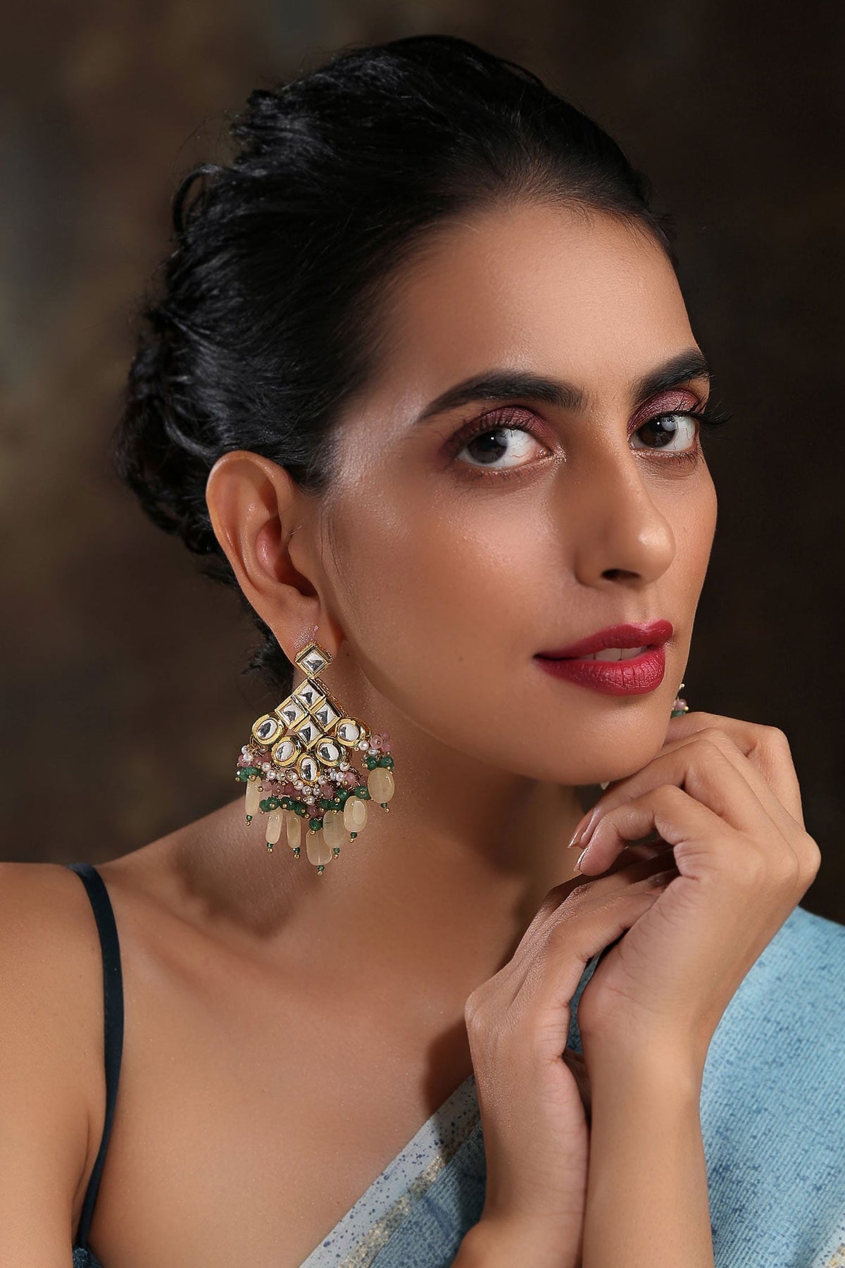 Upma Kundan & Stone Embellished Earrings 
