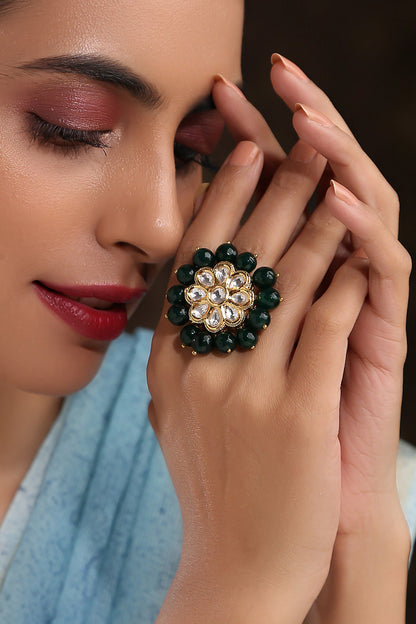 Ruchira Kundan Encrusted Ring 