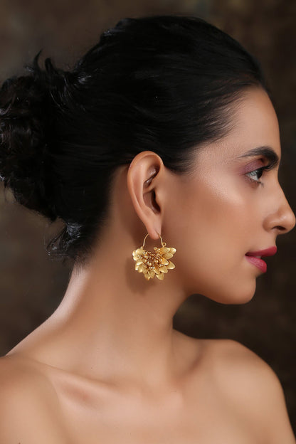Floral Petal Embossed Earrings 