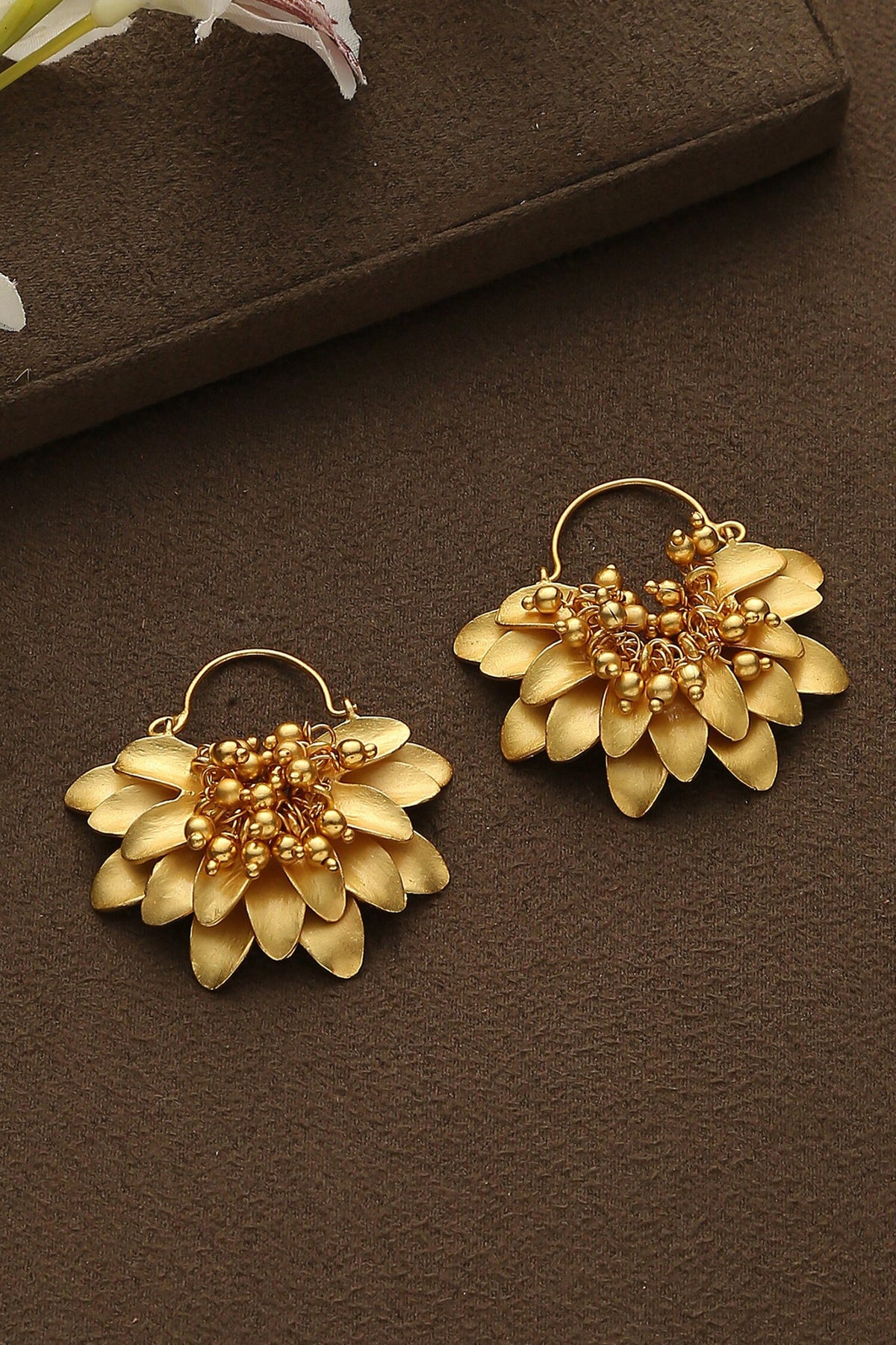 Floral Petal Embossed Earrings 