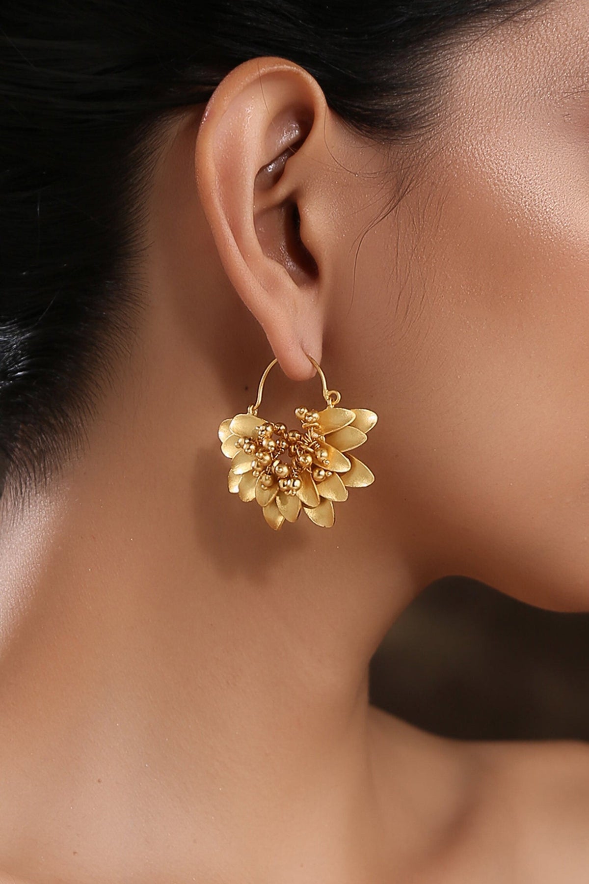 Floral Petal Embossed Earrings 