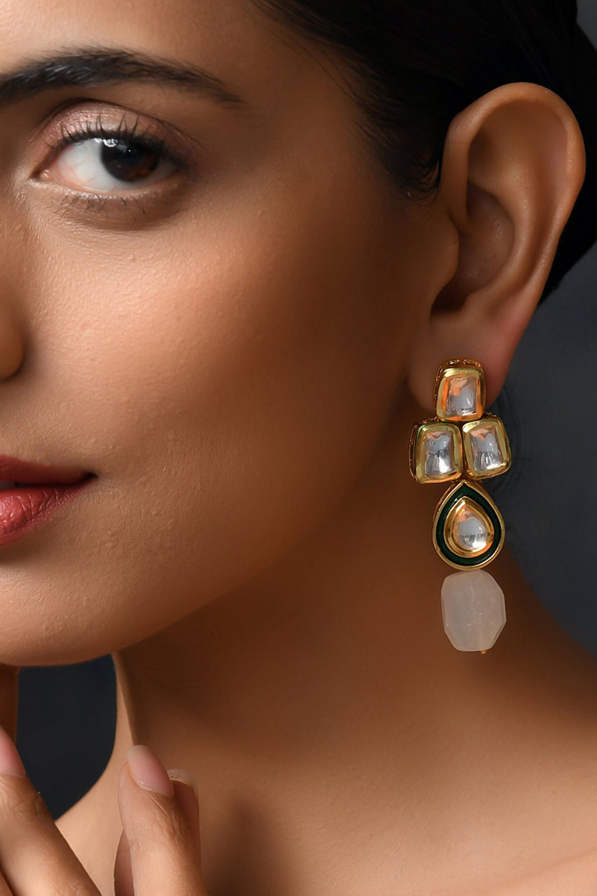 Tumble Stone Embellished Earrings 