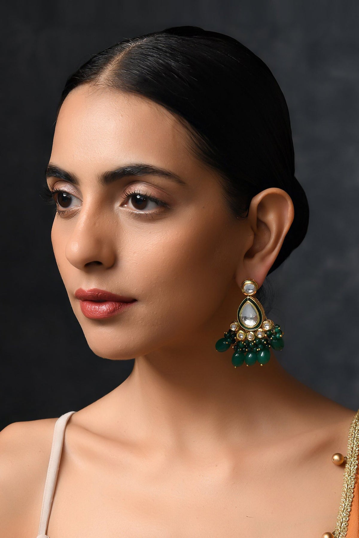 Kundan & Bead Embellished Earrings 