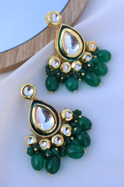 Kundan & Bead Embellished Earrings 