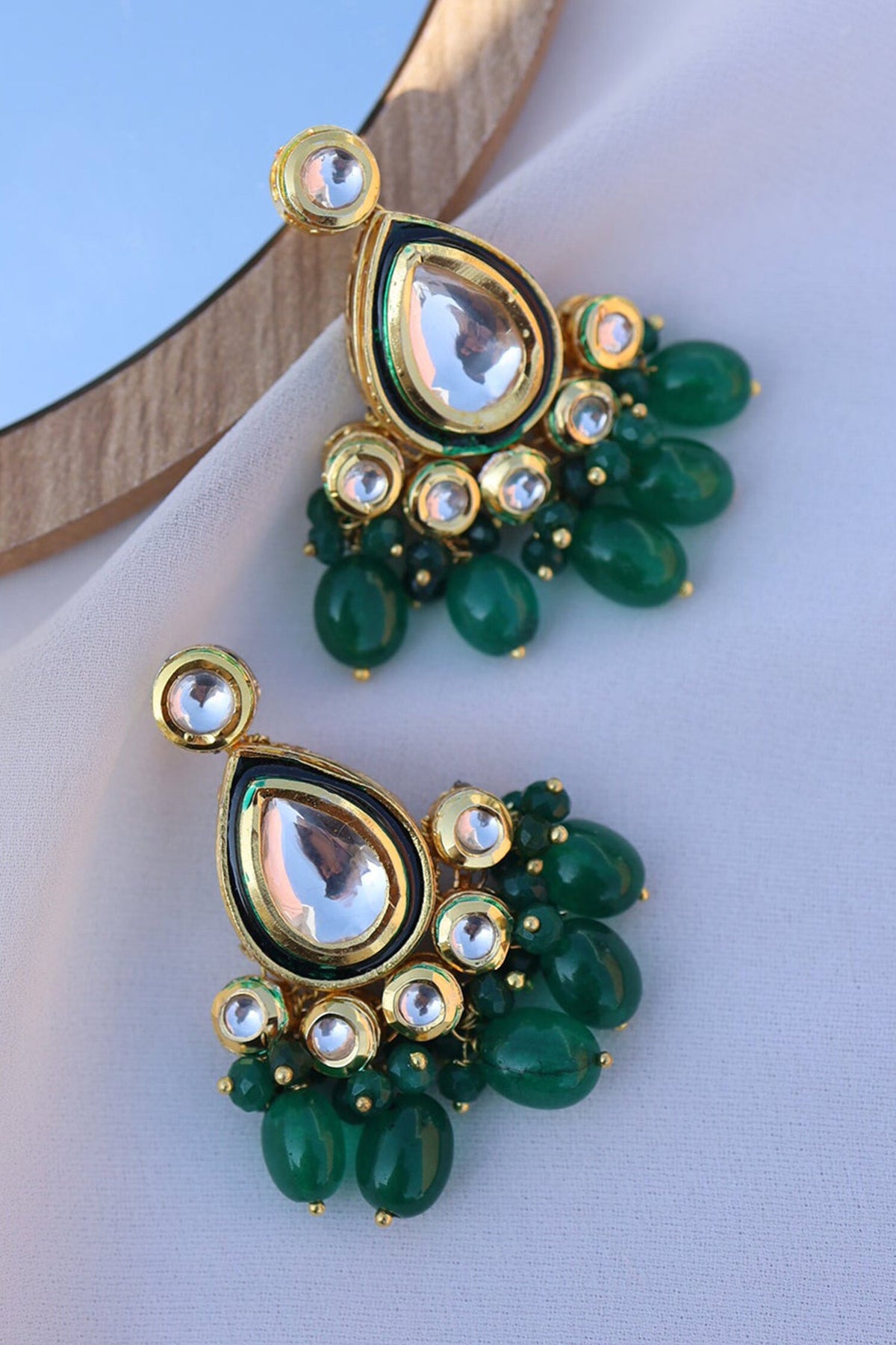 Kundan & Bead Embellished Earrings 