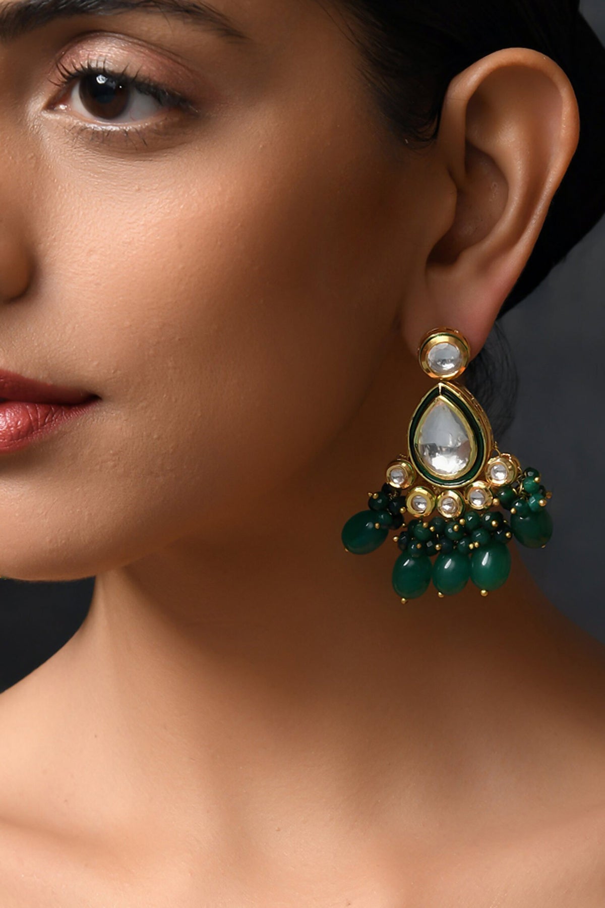 Kundan & Bead Embellished Earrings 