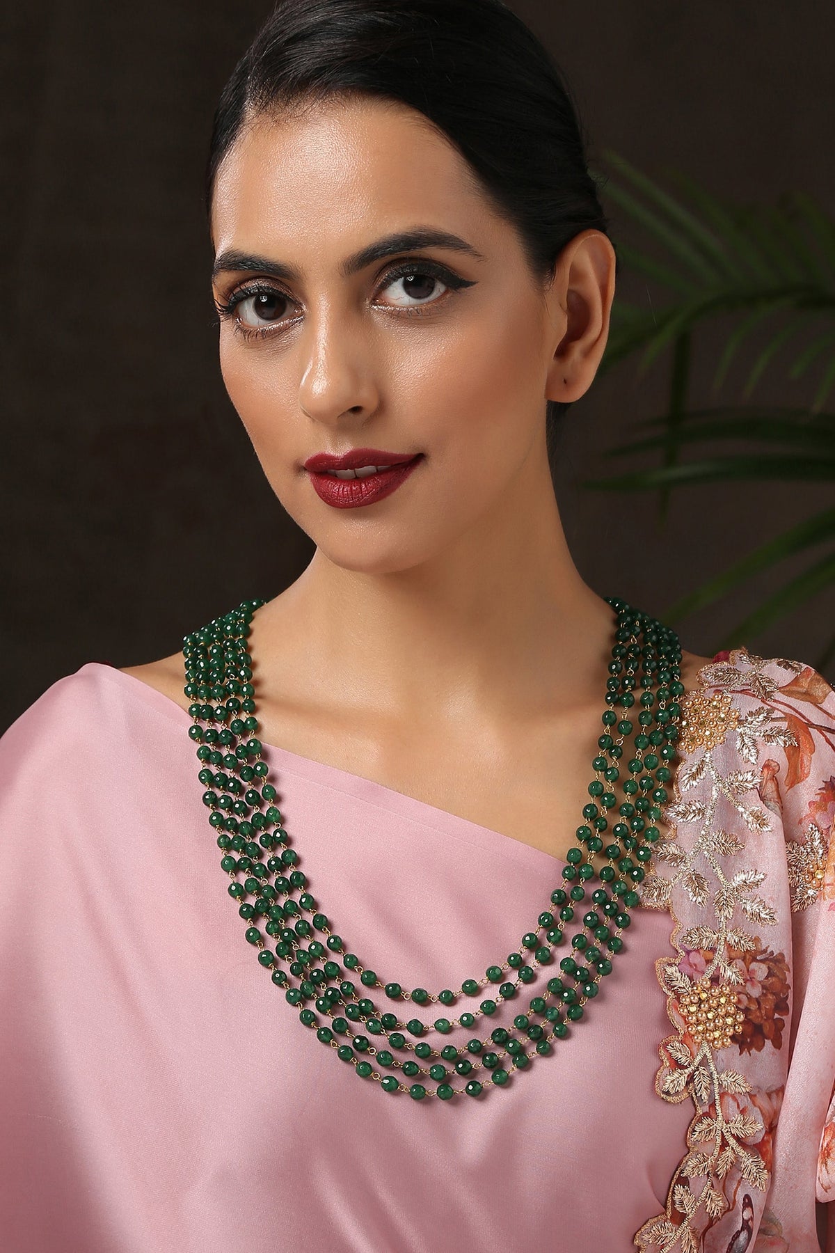 Stone Embellished Layered Necklace 