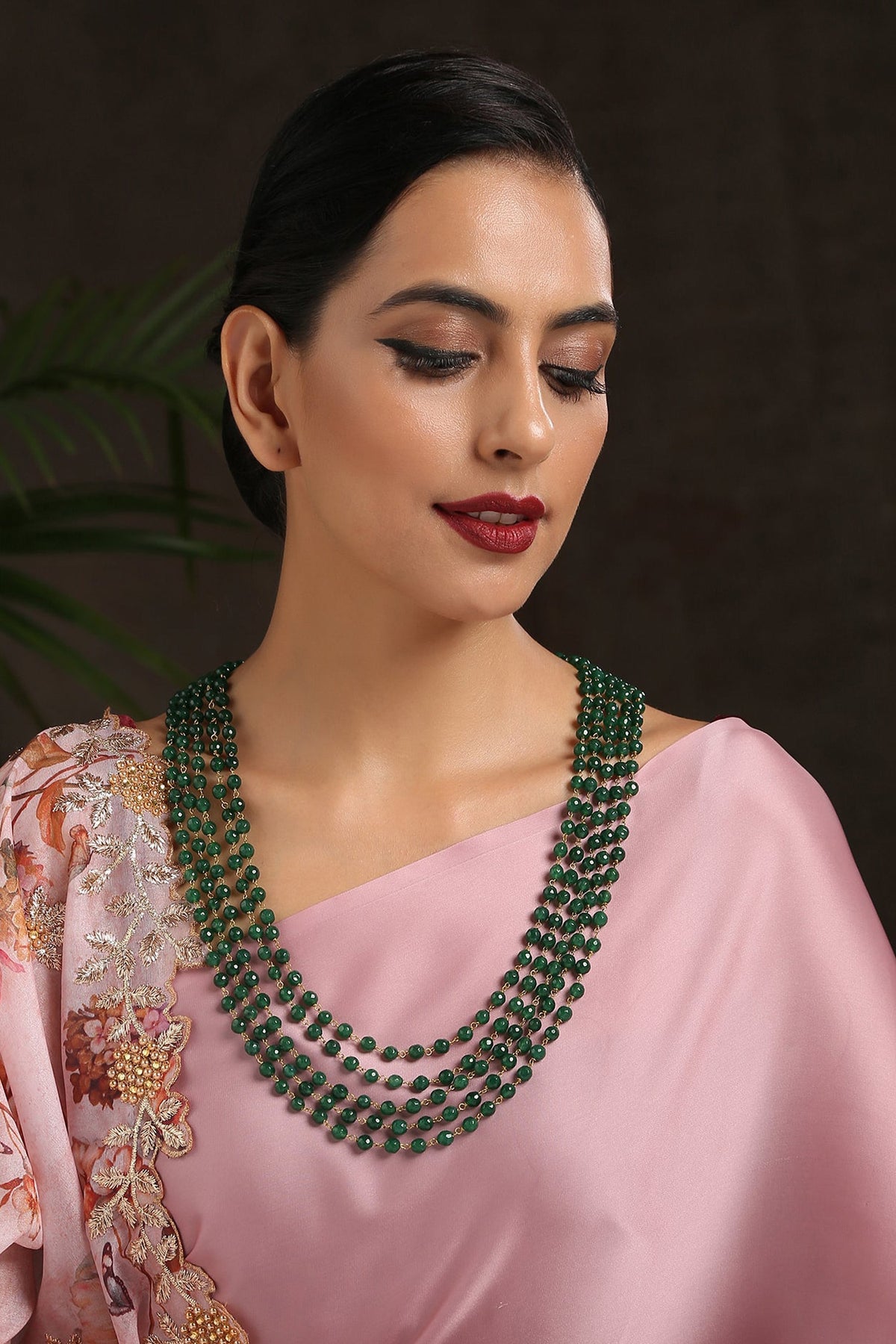 Stone Embellished Layered Necklace 