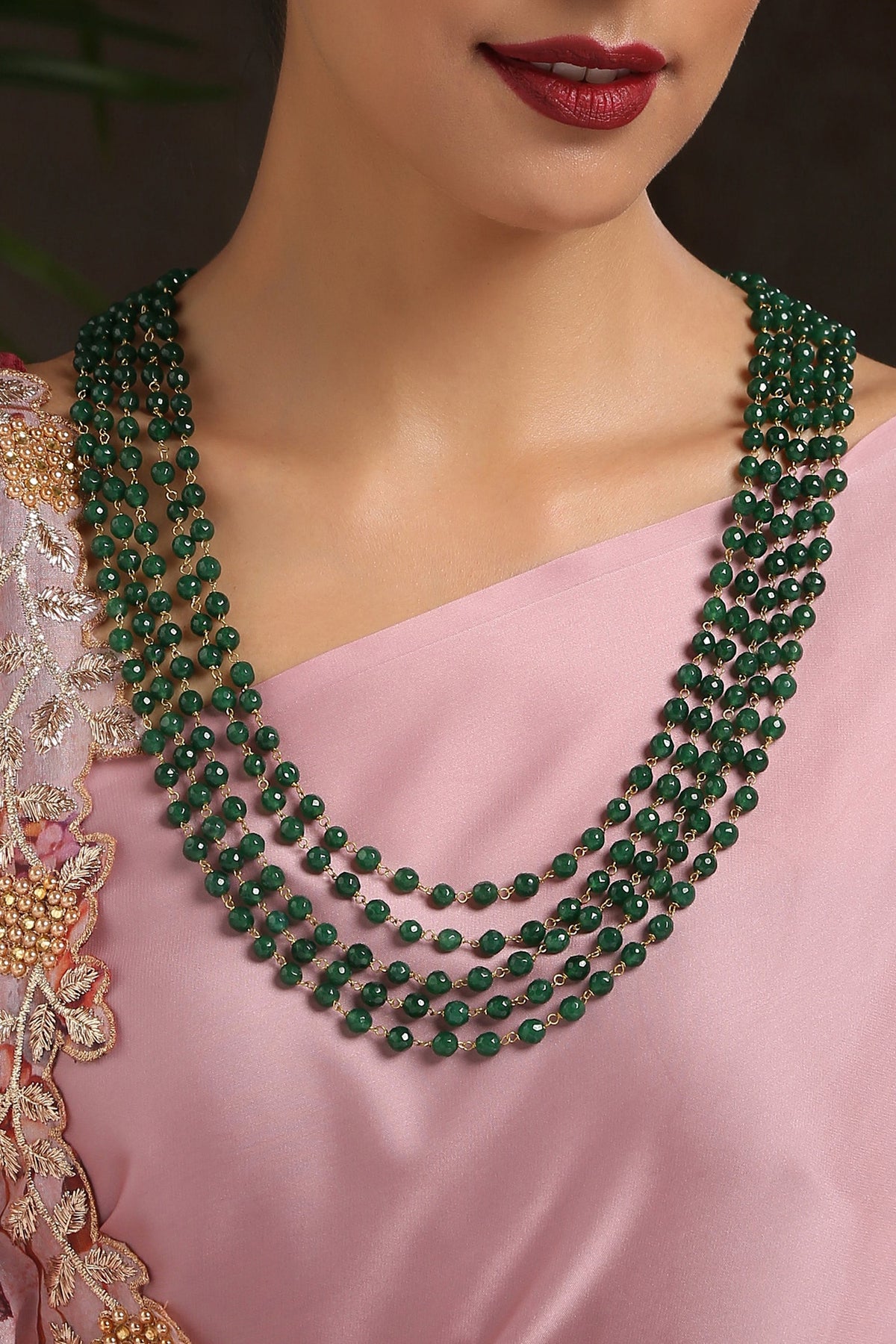 Stone Embellished Layered Necklace 
