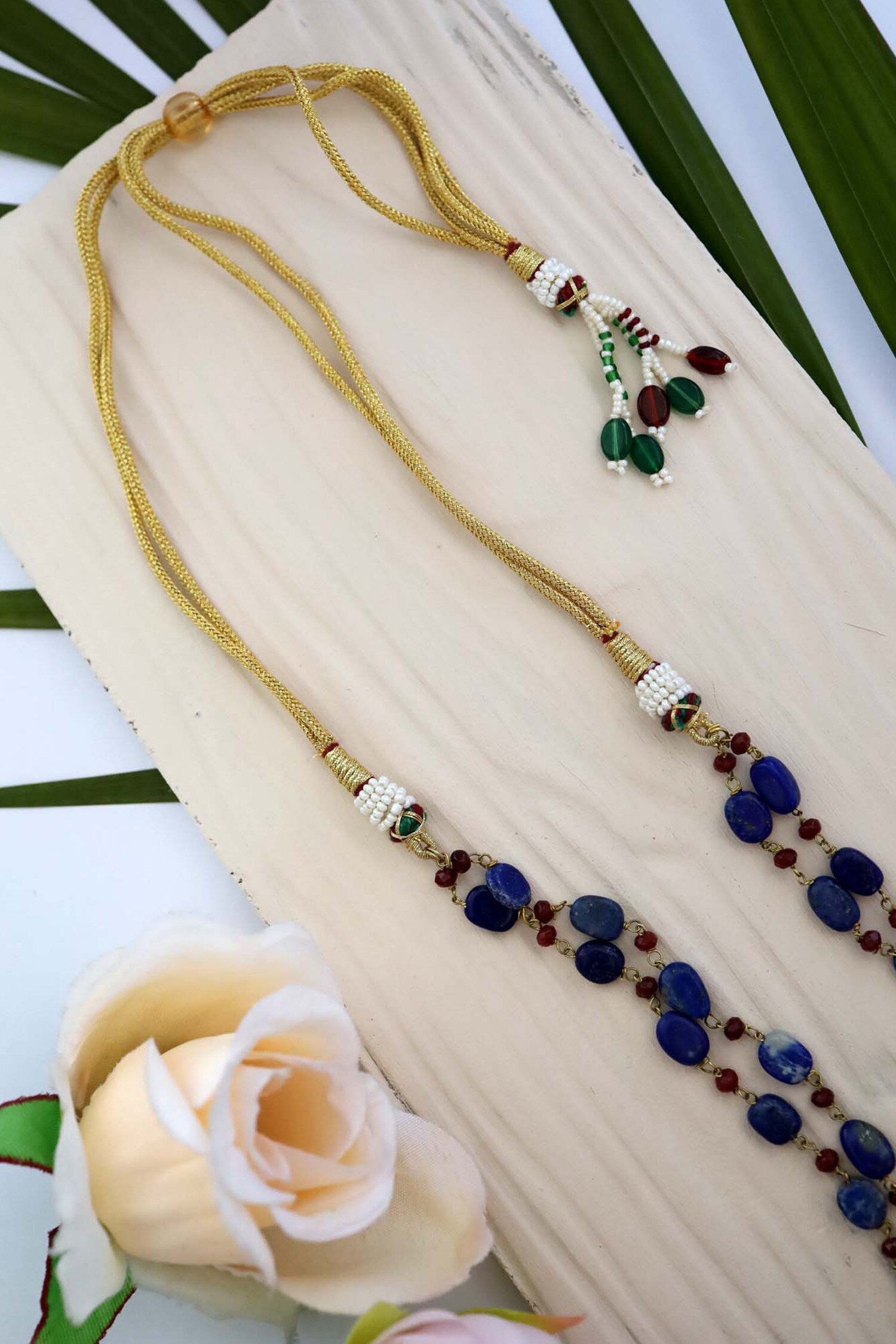 Half Crescent Carved Pendant Necklace 