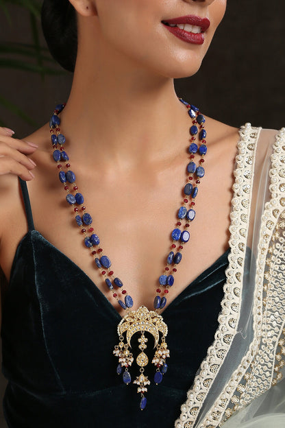 Half Crescent Carved Pendant Necklace 