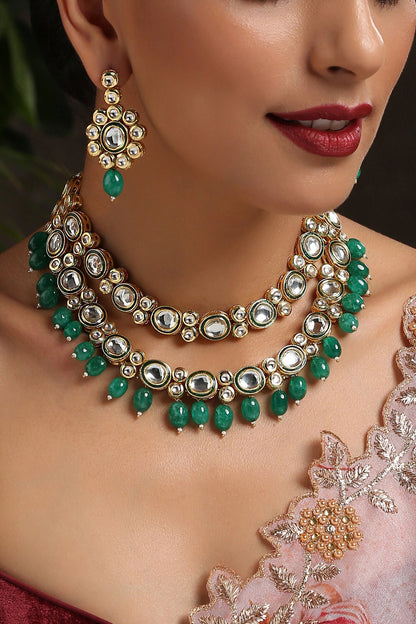 Kundan Embellished Layered Necklace Set 