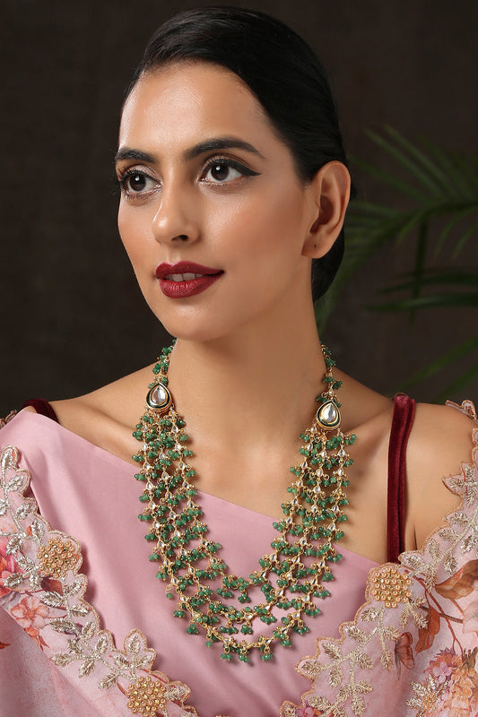 Stone & Kundan Embellished Layered Necklace 