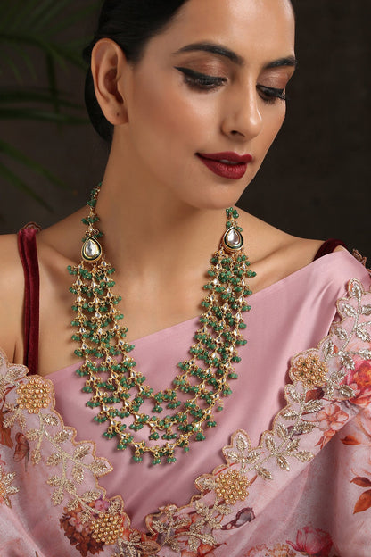 Stone & Kundan Embellished Layered Necklace 
