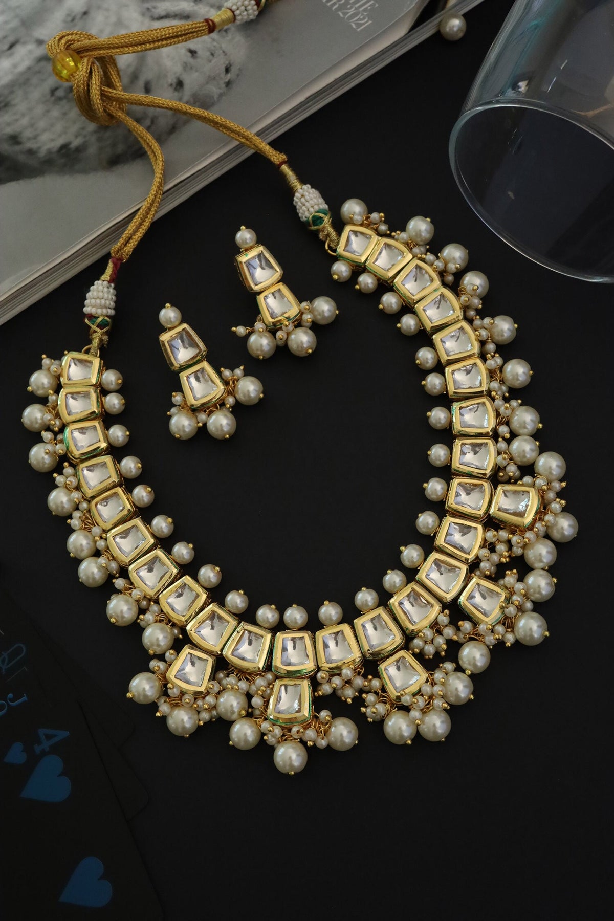 Kundan Embellished Necklace Set 