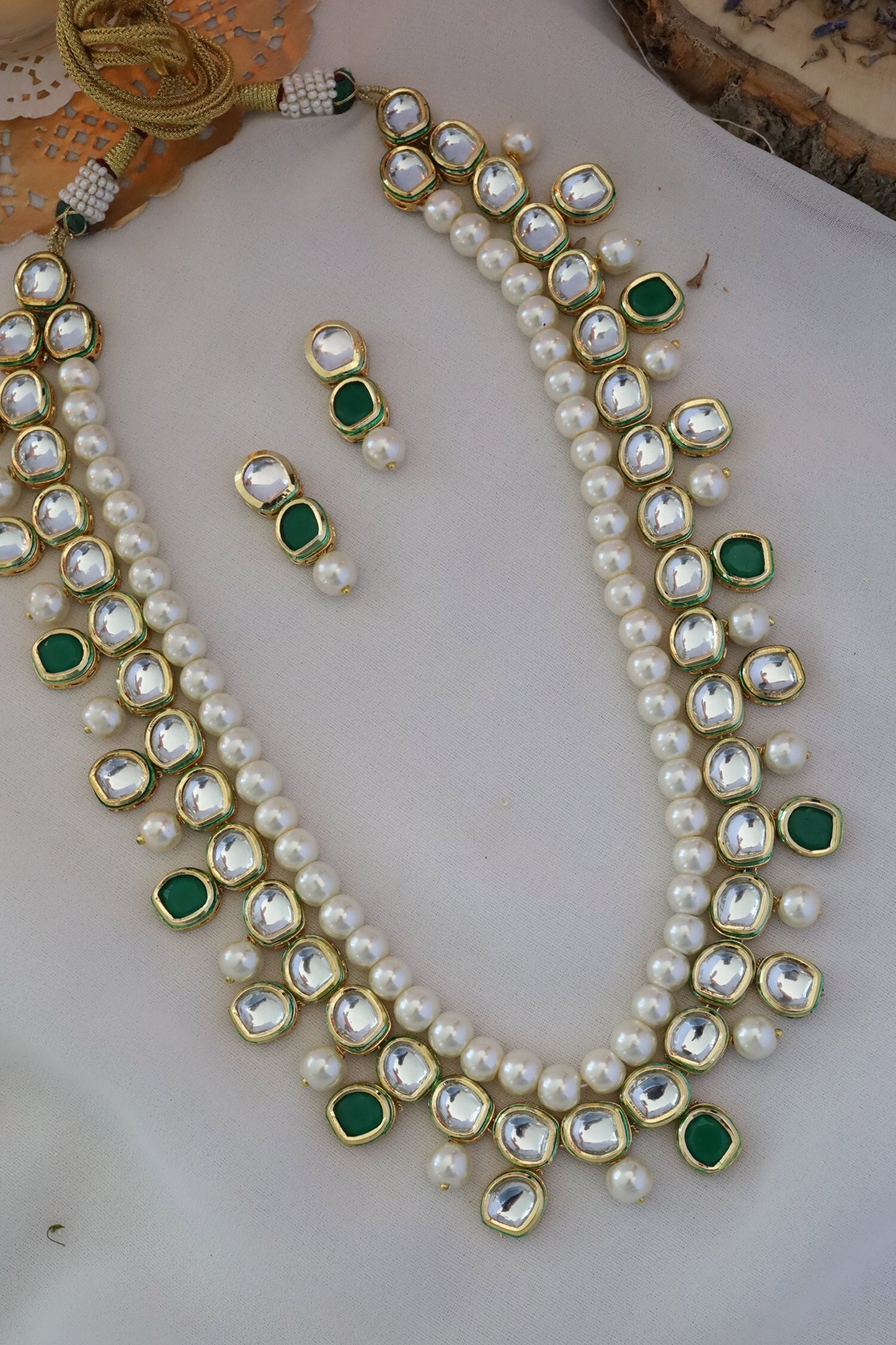 Pearl Embellished Necklace Set 