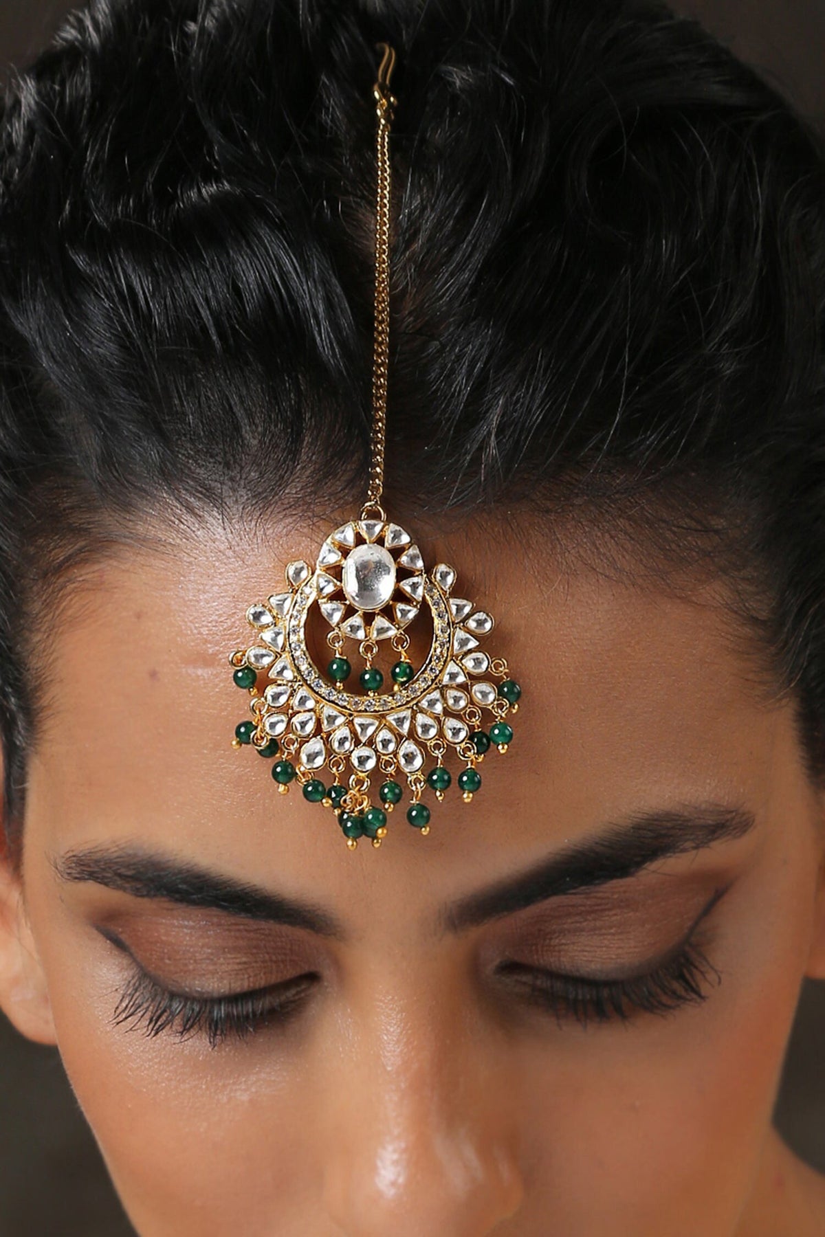 Half Crescent Carved Maangtikka 