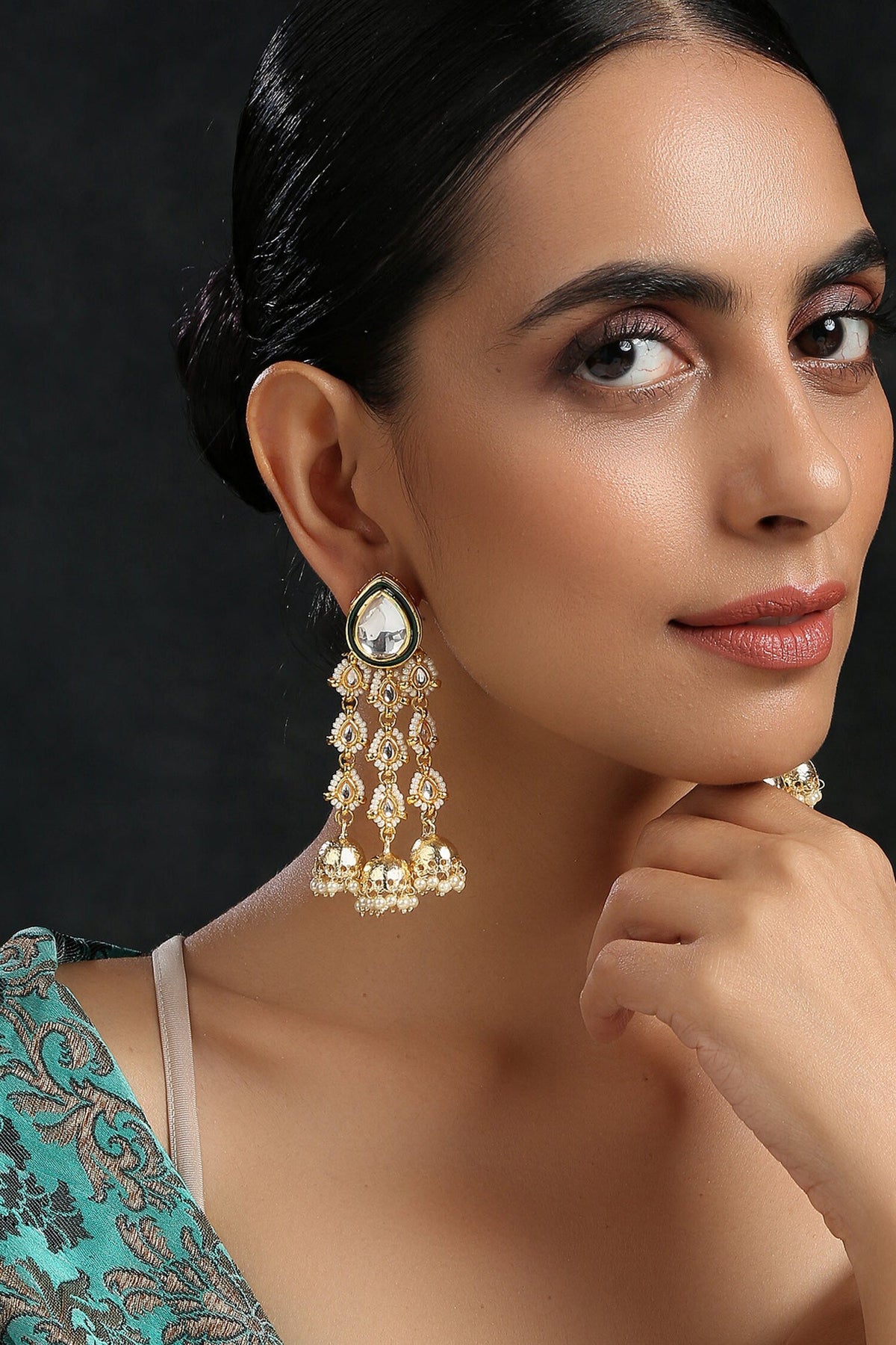 Kundan Embellished Danglers 