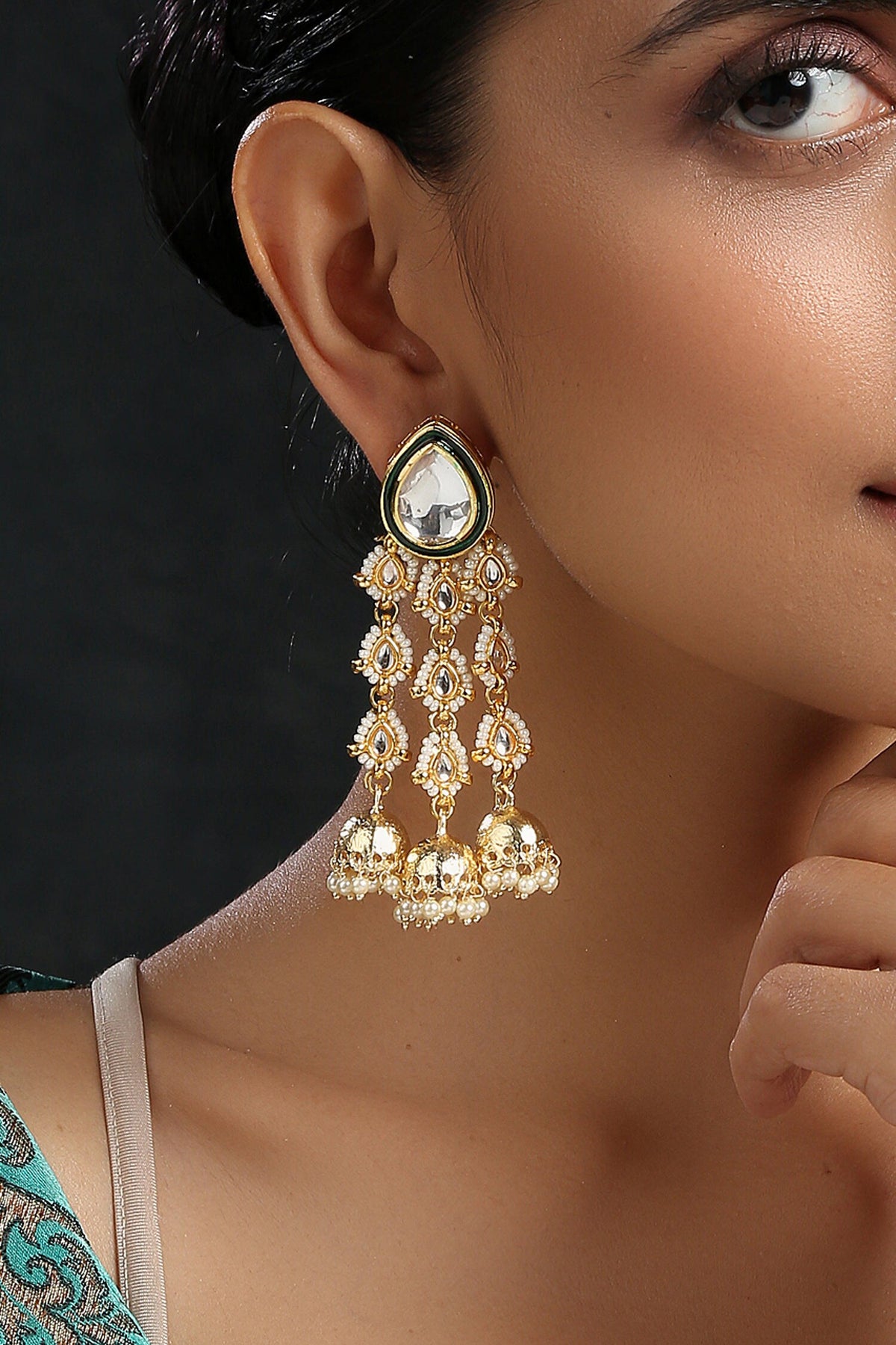 Kundan Embellished Danglers 