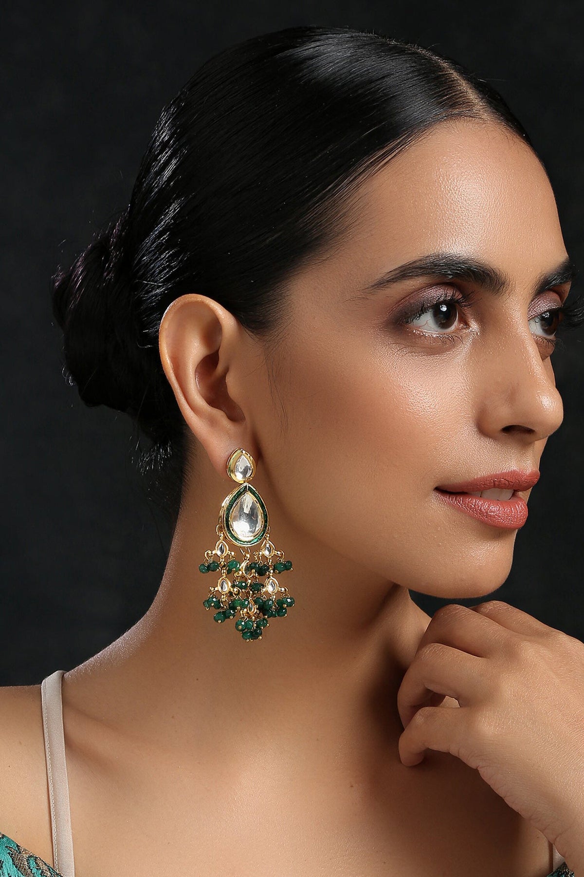 Tear Drop Carved Earrings 